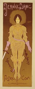 カルカソンヌのカーテン店で、「ジャンヌダルク」の衣装を宣伝するポスターの複製、1896年